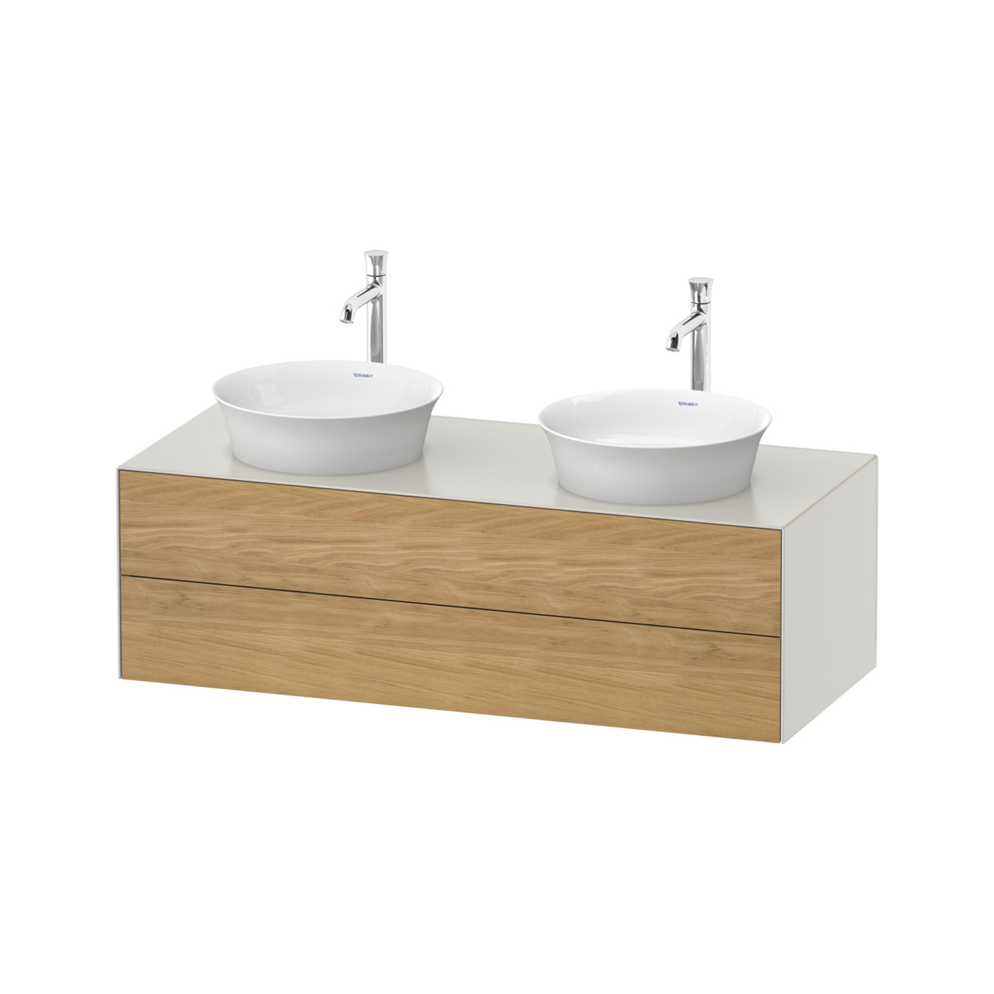 Duravit Waschtischunterschrank White Tulip 130x55cm, 2 La, B bs, E Nat no we s-matt