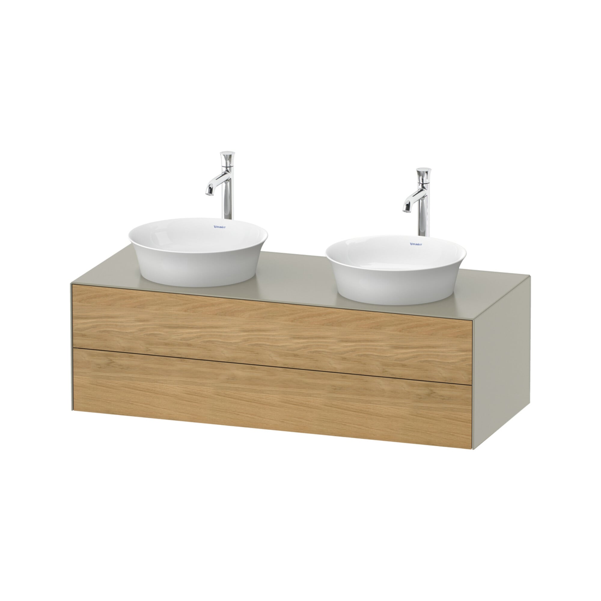 Duravit Waschtischunterschrank White Tulip 130x55cm, 2 La, B bs, E Nat tau s-matt