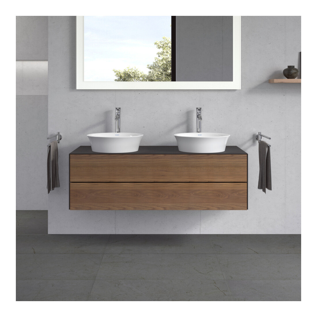 Duravit Waschtischunterschrank White Tulip 130x55cm, 2 La, B bs, US N gra s-matt