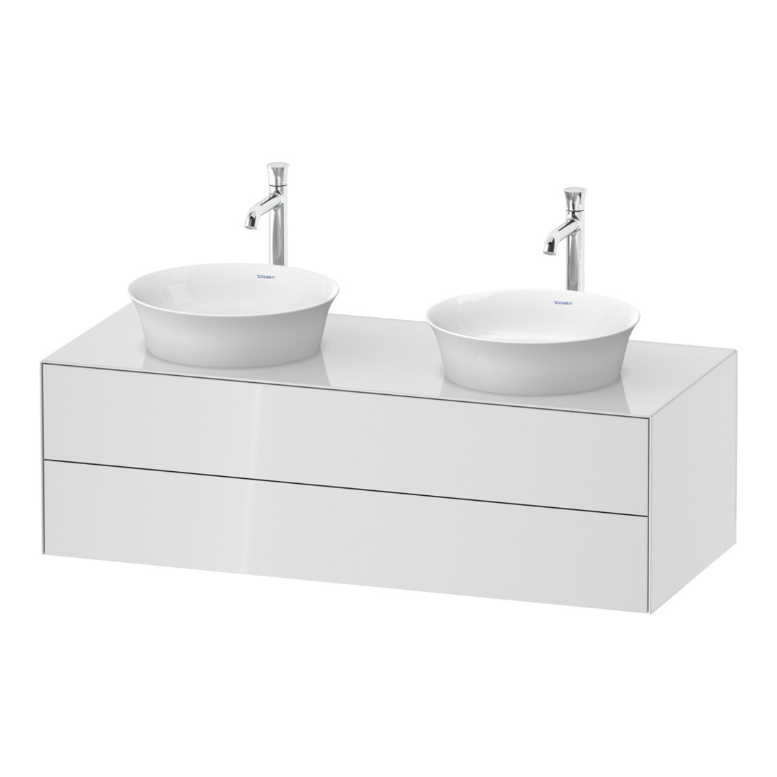 Duravit Waschtischunterschrank White Tulip 130x55cm, 2 La, Beck. beids., we hgl