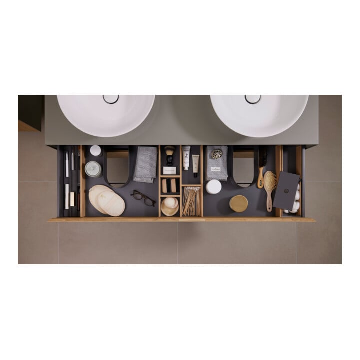 Duravit Waschtischunterschrank White Tulip 130x55cm, 2 La, E Nat gra g, k Ein/m Be