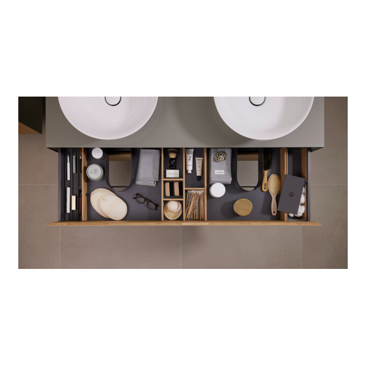 Duravit Waschtischunterschrank White Tulip 130x55cm, 2 La, E Nat gra m, k Ein/m Be