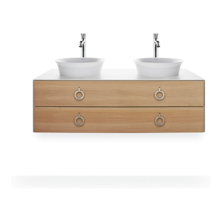 Duravit Waschtischunterschrank White Tulip 130x55cm, 2 La m G, B bs, E Nat w hgl