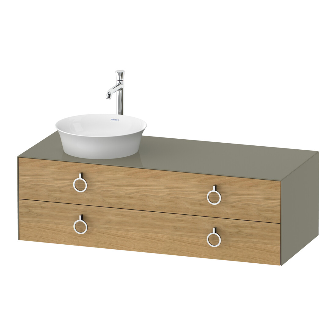 Duravit Waschtischunterschrank White Tulip 130x55cm, 2 La m G, B l, E Nat StG hgl