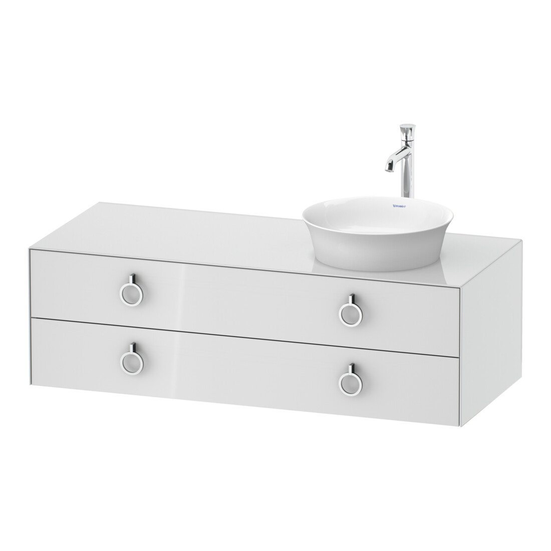 Duravit Waschtischunterschrank White Tulip 130x55cm, 2 La m Gr., Beck. re, we hgl