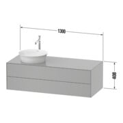 Duravit Waschtischunterschrank White Tulip 130x55cm, B m, E N gra m, k Ein/m Be-5