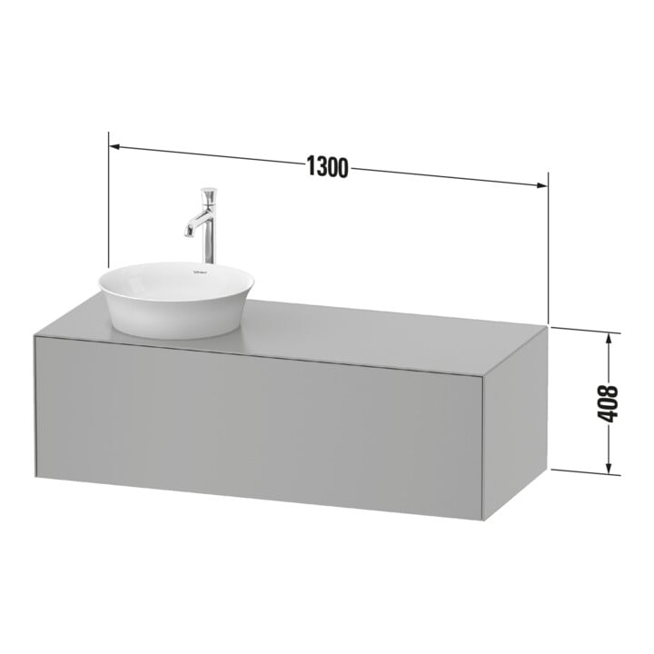 Duravit Waschtischunterschrank White Tulip 130x55cm, B m, E N gra m, k Ein/o Be
