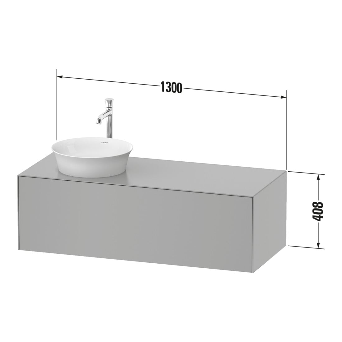 Duravit Waschtischunterschrank White Tulip 130x55cm, B m, E N no w m, k Ein/m Be