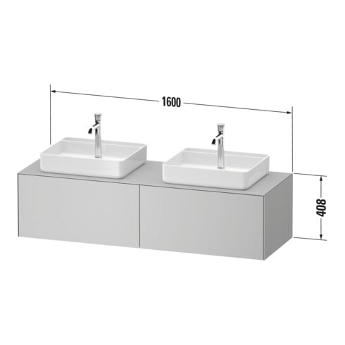 Duravit Waschtischunterschrank White Tulip 160x55cm, 2 A, US N no w sm, k Ei/m IB