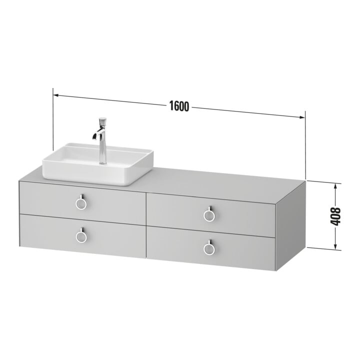 Duravit Waschtischunterschrank White Tulip 160x55cm, B L, E N StG m, k Ein/m Be