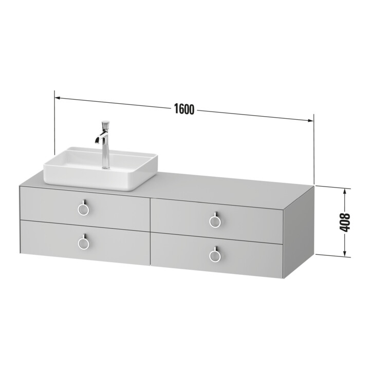 Duravit Waschtischunterschrank White Tulip 160x55cm, B R, E N gra m, k Ein/m Be