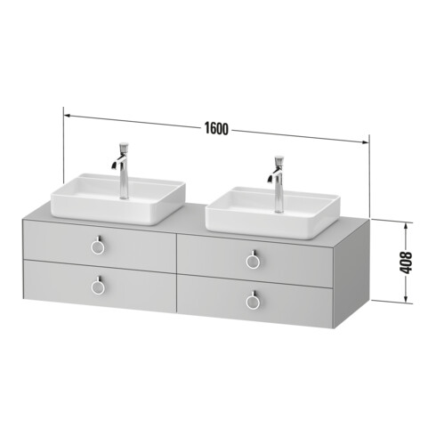 Duravit Waschtischunterschrank White Tulip 160x55cm, E Nat StG m, k Ein/m Be