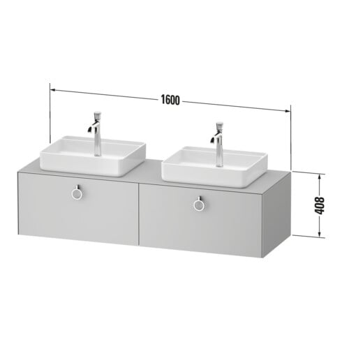 Duravit Waschtischunterschrank White Tulip 160x55cm, gra m, k Ein/m Beleuchtung