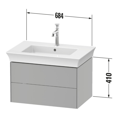 Duravit Waschtischunterschrank White Tulip 68,4x45,8cm, gra m, 2 Schubk., wandhängend