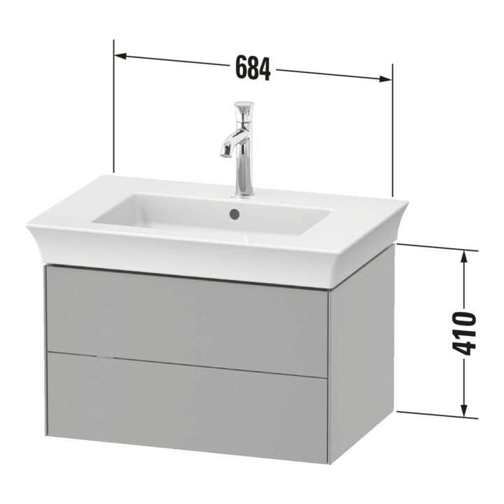 Duravit Waschtischunterschrank White Tulip 68,4x45,8cm, gra m, 2 Schubk., wandhängend