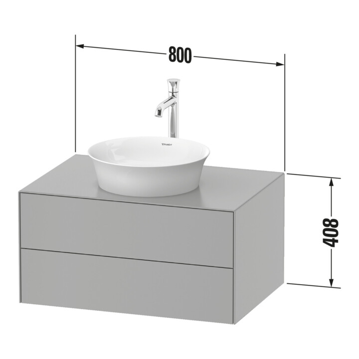 Duravit Waschtischunterschrank White Tulip 80x55cm, E N m/gra g, 2 La, 1 Pl, wandhängend