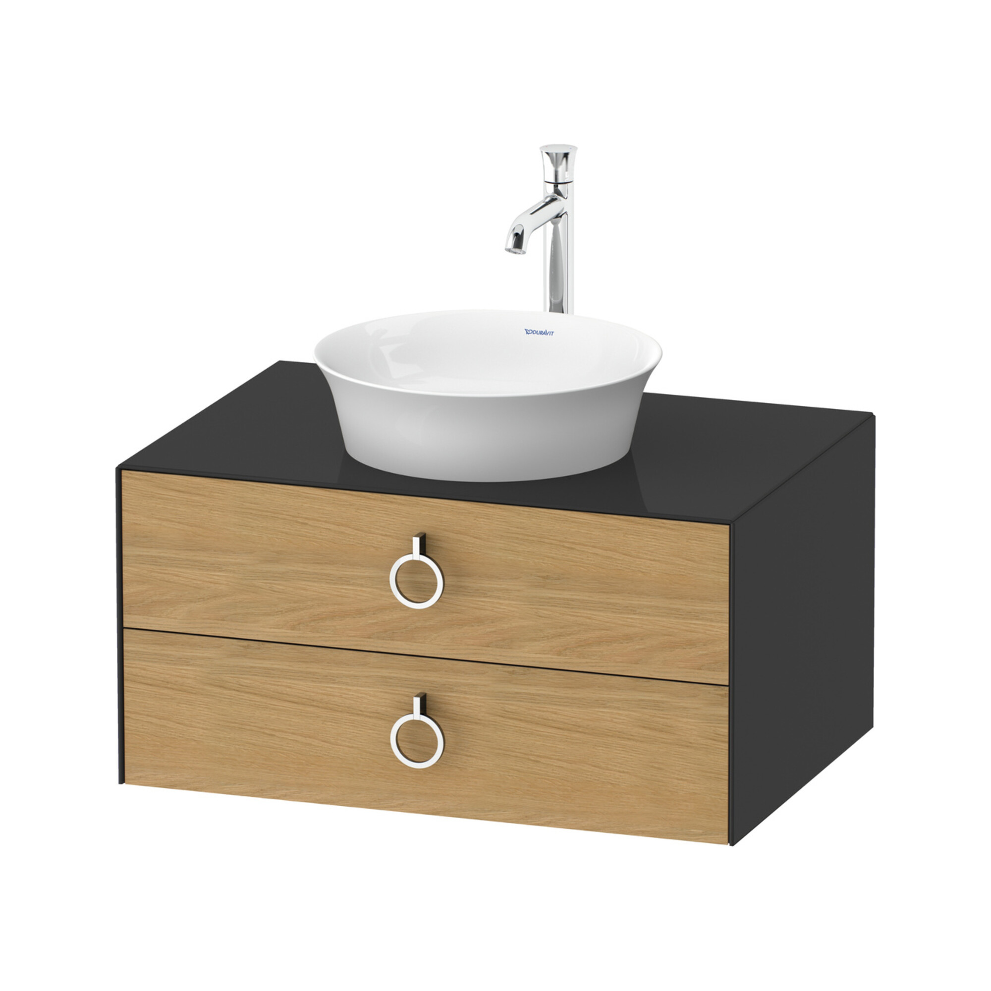 Duravit Waschtischunterschrank White Tulip 80x55cm, E N m/gra g, 2 La m G, 1 Pl