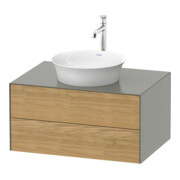 Duravit Waschtischunterschrank White Tulip 80x55cm, E N m/StG m, 2 La, 1 Pl, wandhängend-1