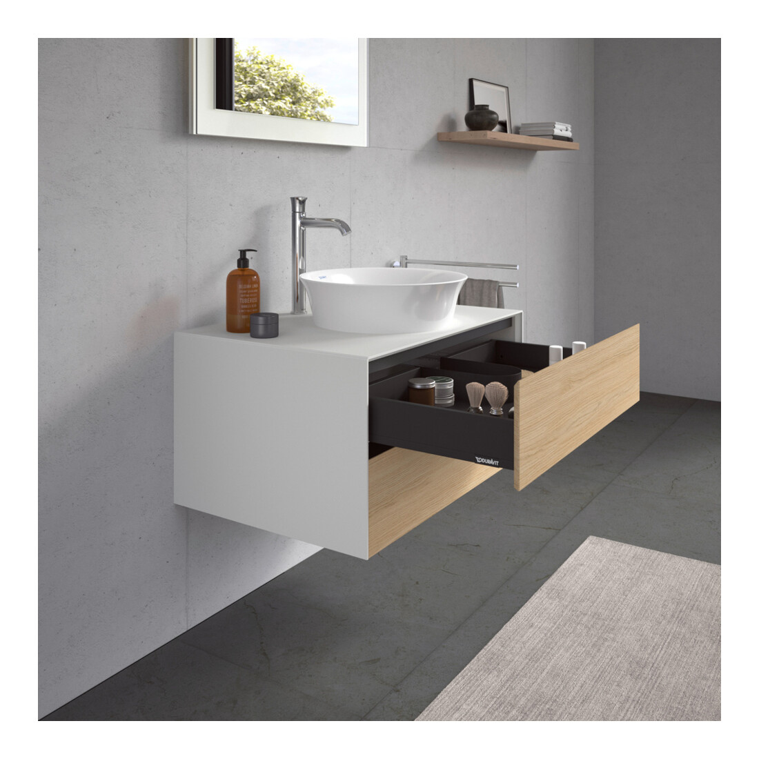 Duravit Waschtischunterschrank White Tulip 80x55cm, E N m/w m, 2 La, 1 Pl, wandhängend