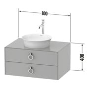 Duravit Waschtischunterschrank White Tulip 80x55cm, US N m/StG m, 2 La m G, 1 Pl-3