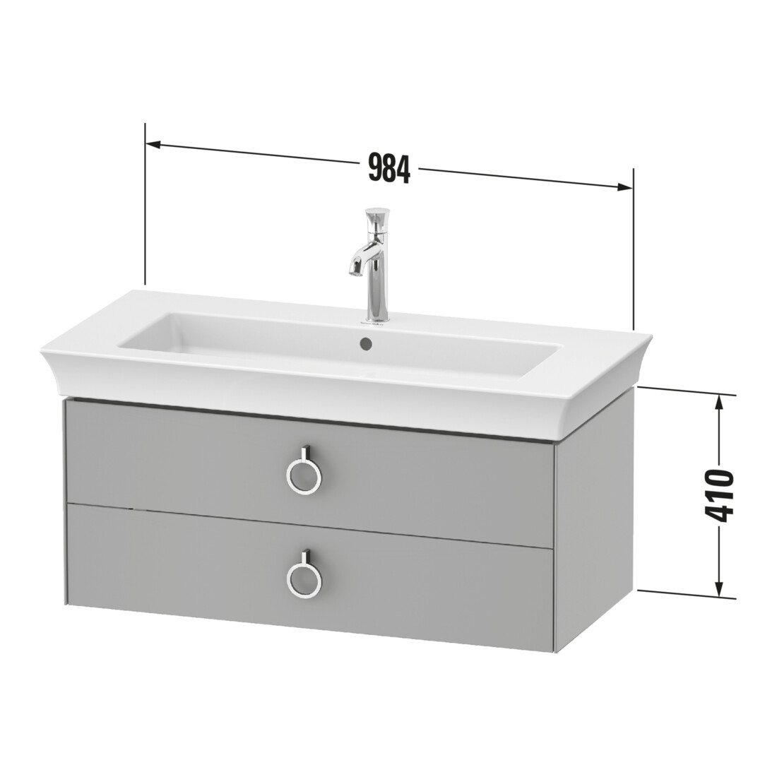 Duravit Waschtischunterschrank White Tulip 98,4x45,8cm, E N m/gra g, 2 La m G, wh