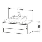 Duravit Waschtischunterschrank XSquare 100x54,8cm, T, f Kons., 2 Schubk., wandhängend-5