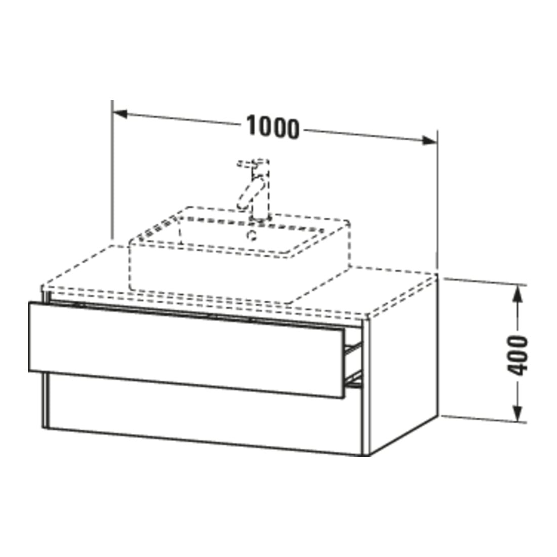 Duravit Waschtischunterschrank XSquare 100x54,8cm, w g, f Kons., 2 La, wandhängend