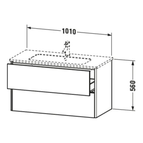 Duravit Waschtischunterschrank XSquare 101x47,8cm, bas. m, 2 Schubk., wandhängend