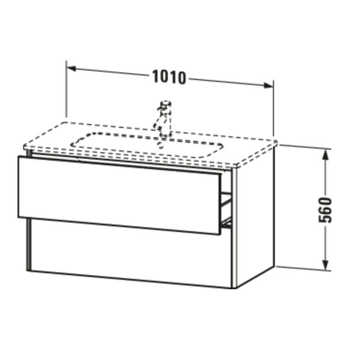 Duravit Waschtischunterschrank XSquare 101x47,8cm, bas. m, 2 Schubk., wandhängend
