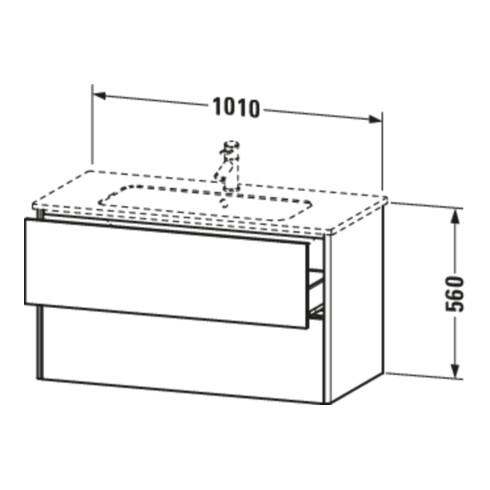 Duravit Waschtischunterschrank XSquare 101x47,8cm, graph matt, 2 Schubk., wandhängend