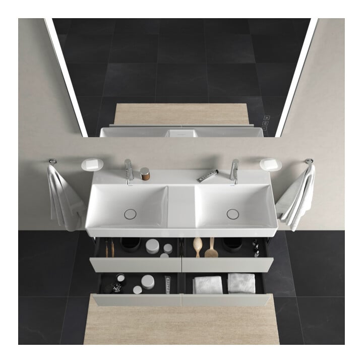 Duravit Waschtischunterschrank XSquare 118,4x46x39,7cm, 4 La, wandhängend, betongr m