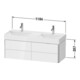 Duravit Waschtischunterschrank XSquare 118,4x46x39,7cm, 4 La, wandhängend, sw hgl