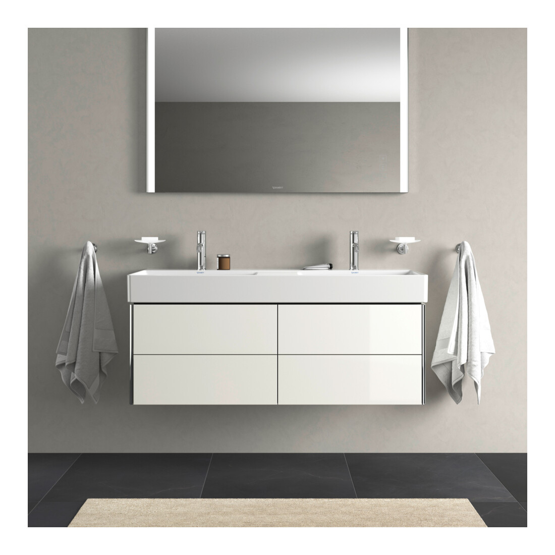 Duravit Waschtischunterschrank XSquare 118,4x46x39,7cm, 4 La, wandhängend, we hgl