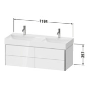 Duravit Waschtischunterschrank XSquare 118,4x46x39,7cm, 4 La, wandhängend, we hgl-4