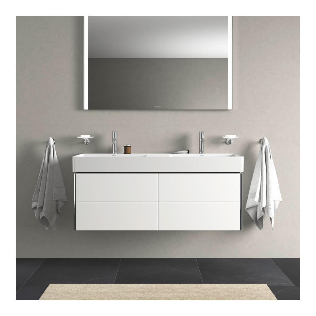 Duravit Waschtischunterschrank XSquare 118,4x46x39,7cm, 4 Schubk., wandhängend, we m