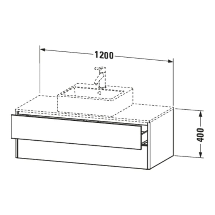Duravit Waschtischunterschrank XSquare 120x54,8cm, E s, f Kons., 2 La, wandhängend