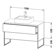 Duravit Waschtischunterschrank XSquare 120x54,8cm, T matt, f K, 2 Ausz., steh.-2