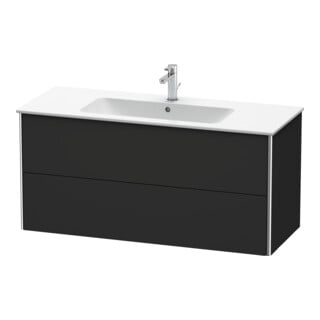 Duravit Waschtischunterschrank XSquare 121x47,8cm, graph matt, 2 Schubk., wandhängend