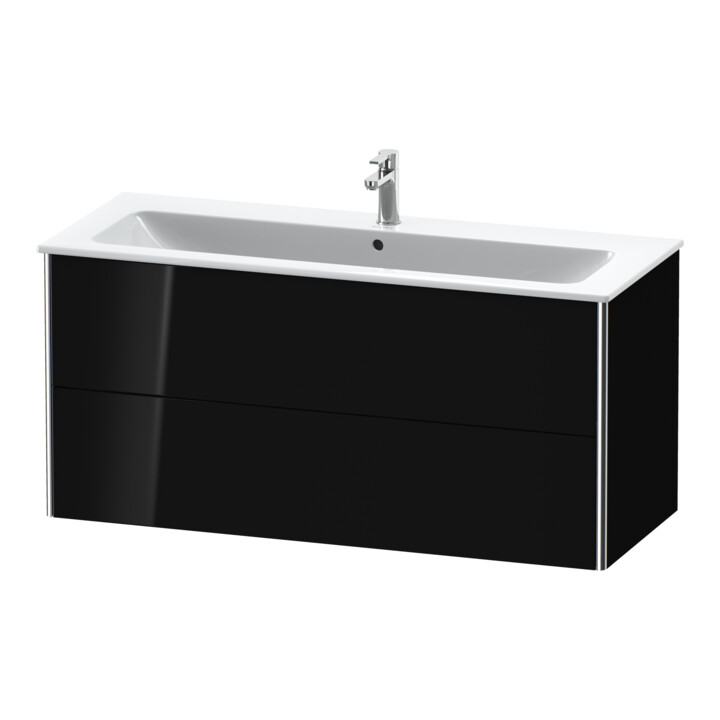 Duravit Waschtischunterschrank XSquare 121x47,8cm, sw hgl, 2 Schubk., wandhängend