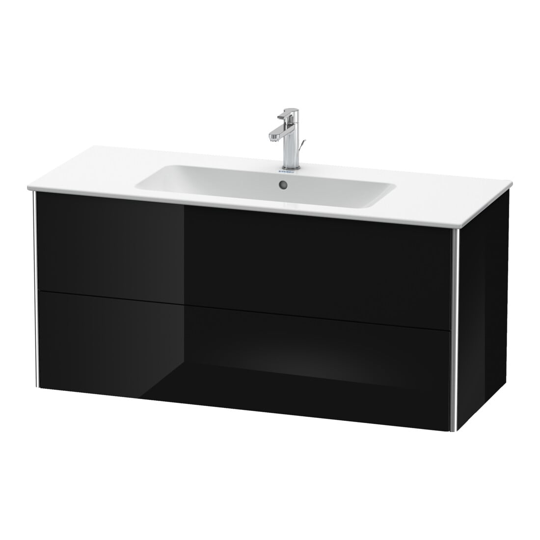 Duravit Waschtischunterschrank XSquare 121x47,8cm, sw hgl, 2 Schubk., wandhängend