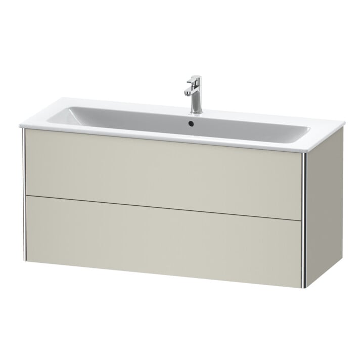 Duravit Waschtischunterschrank XSquare 121x47,8cm, Tau, 2 Schubk., wandhängend