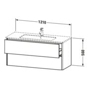 Duravit Waschtischunterschrank XSquare 121x47,8cm, Tau matt, 2 Schubk., wandhängend-2