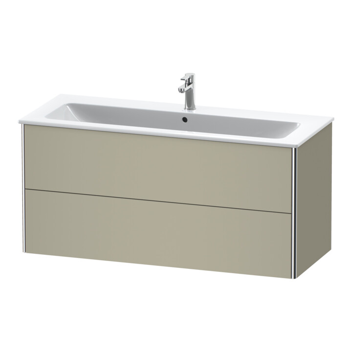Duravit Waschtischunterschrank XSquare 121x47,8cm, Tau s-matt, 2 Schubk., wandhängend