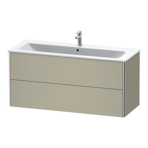 Duravit Waschtischunterschrank XSquare 121x47,8cm, Tau s-matt, 2 Schubk., wandhängend