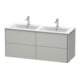 Duravit Waschtischunterschrank XSquare 128x47,8x56cm, 4 La, wandhängend, betongr m