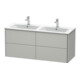 Duravit Waschtischunterschrank XSquare 128x47,8x56cm, 4 La, wandhängend, betongr m-5
