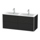 Duravit Waschtischunterschrank XSquare 128x47,8x56cm, 4 La, wandhängend, graph matt-1