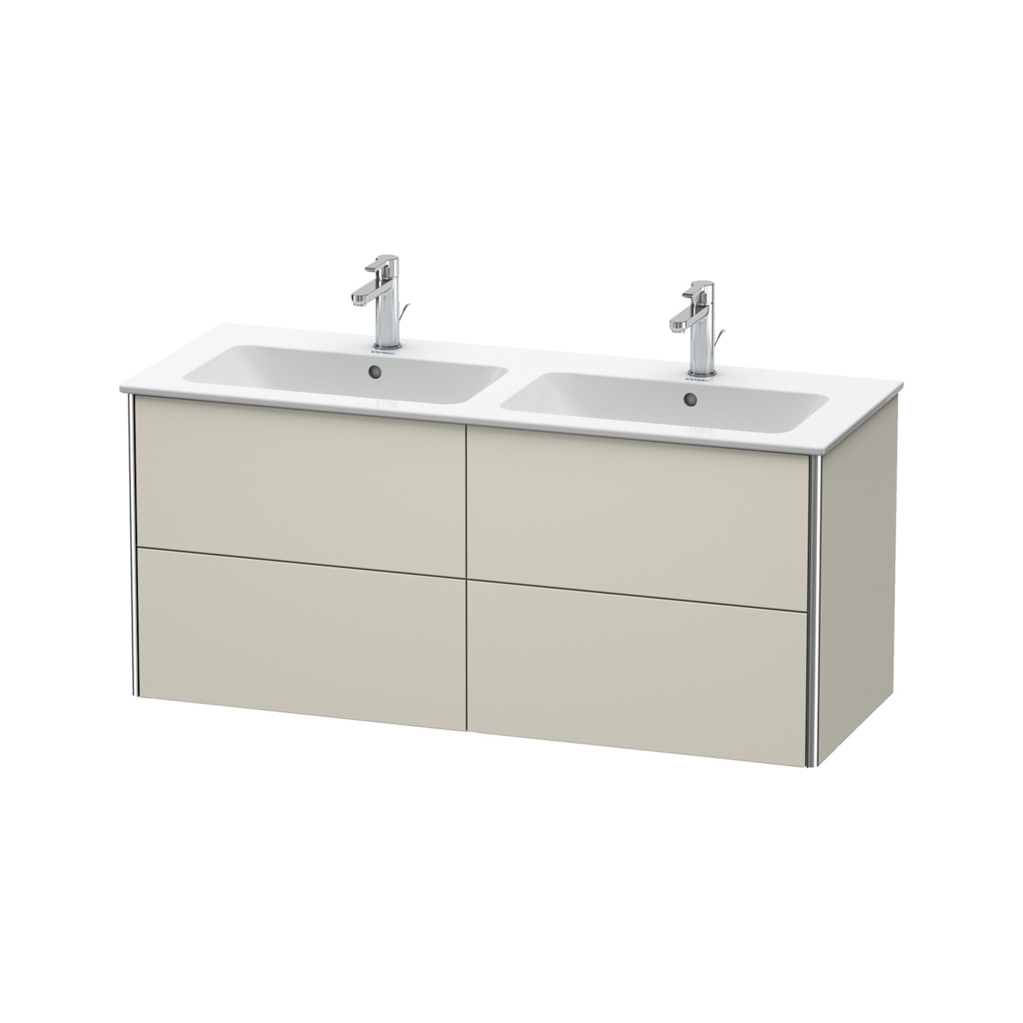 Duravit Waschtischunterschrank XSquare 128x47,8x56cm, 4 La, wandhängend, Tau matt