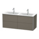 Duravit Waschtischunterschrank XSquare 128x47,8x56cm, 4 La, wd, flan. Gr s-matt