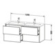 Duravit Waschtischunterschrank XSquare 128x47,8x56cm, 4 Schubk., wandhängend, graph m